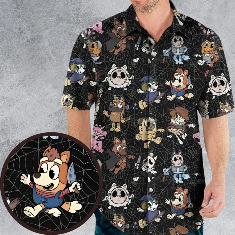 Horror Cosplay Bluey Hawaiian Shirt