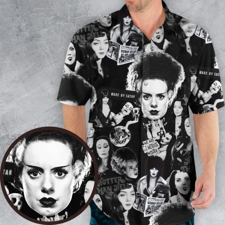 Horror Ladies Slay Collage Classic Horror Movies Hawaiian Shirt