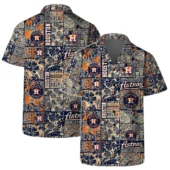 Houston Astros Heritage Patch Hawaiian Shirt