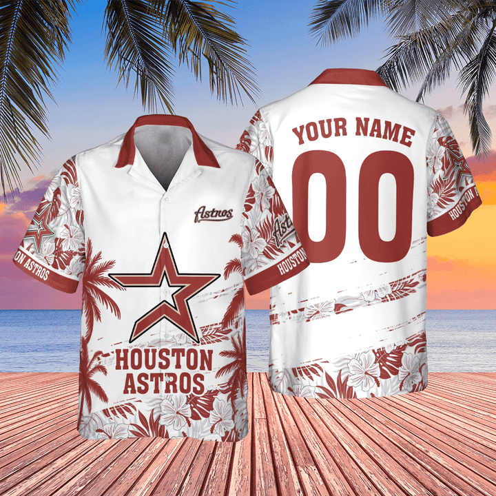 Houston Astros Retro Stripe Custom Hawaiian Shirt