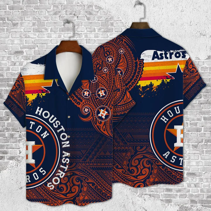 Houston Astros Tribal Blaze Hawaiian Shirt