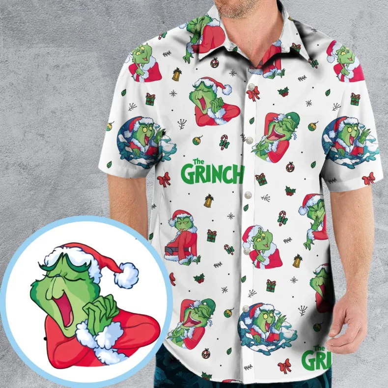 How the Grinch Stole Christmas Pattern Hawaiian Shirt