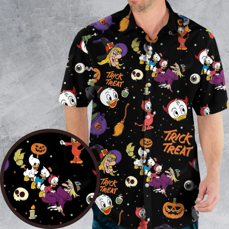 Huey, Dewey and Louie Duck Halloween Hawaiian Shirt