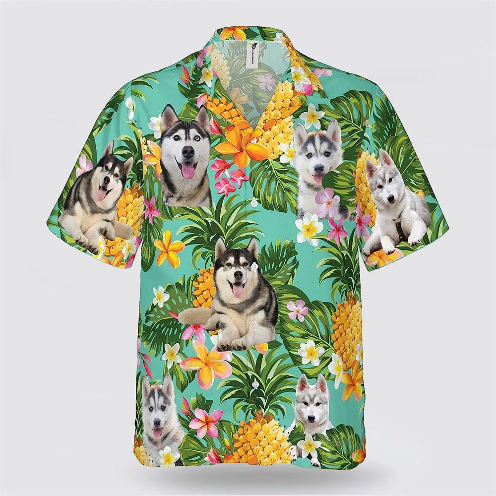 Husky On The Flower BananaTropic Background Hawaiian Shirt - Pet Lover Hawaiian Shirts