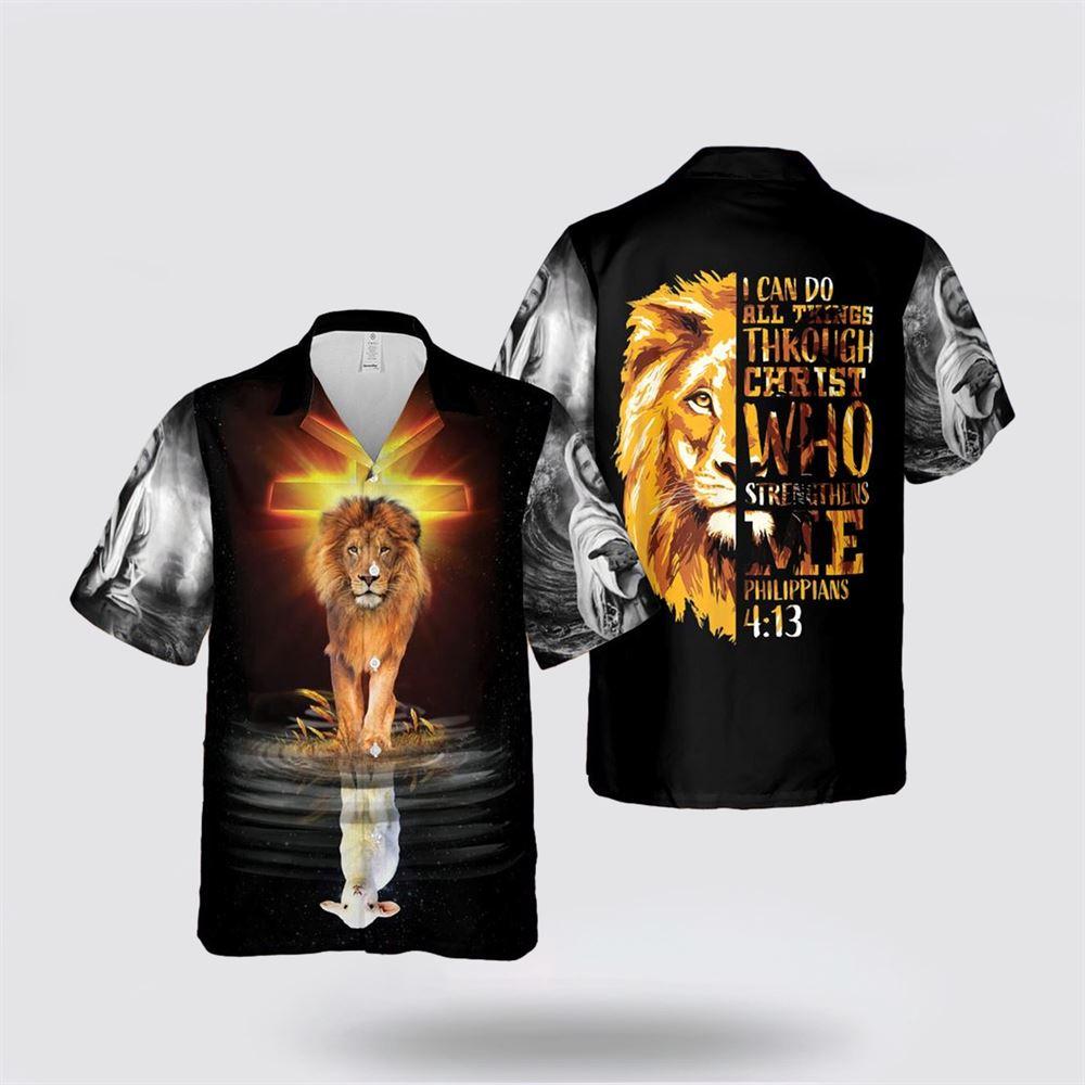 I Can Do All Things Lion Jesus Hawaiian Shirts - Gifts For Christians