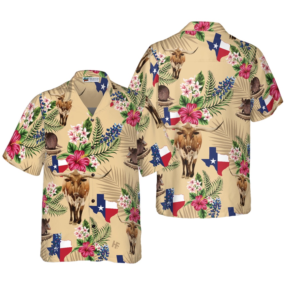 Insignia Bluebonnet Texas Hawaiian Shirt, Texas Hawaii Shirt, Texas Shirt