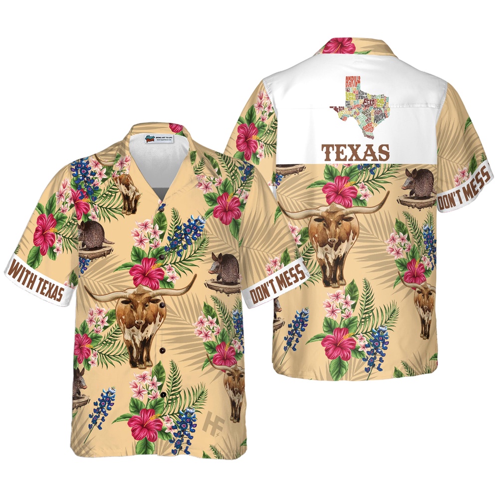Insignia Bluebonnet Texas Hawaiian Shirts, Texas Hawaii Shirt, Texas Shirt
