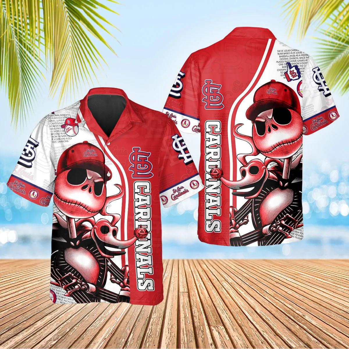 Jack Skeleton St. Louis Cardinals Hawaiian Shirt, St. Louis Cardinals Aloha Shirt, MLB Hawaiian Shirt