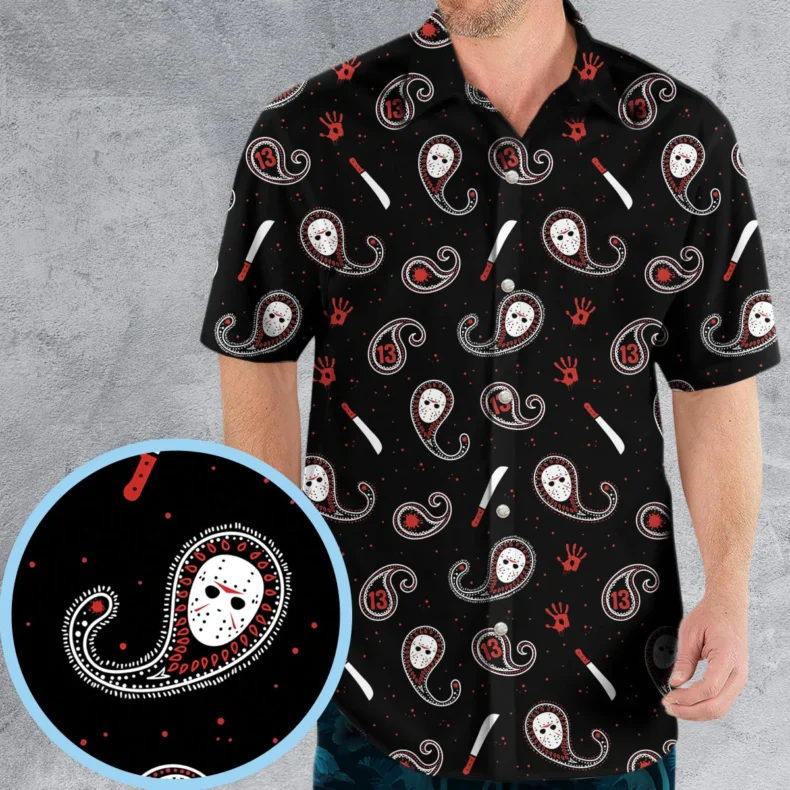 Jason Voorhees Friday The 13th Pattern Hawaiian Shirt