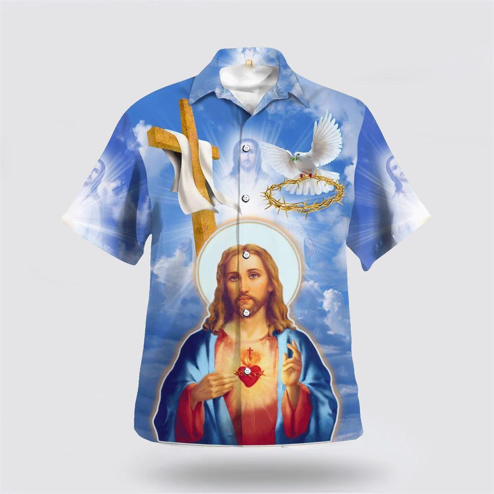 Jesus Christ Sacred Heart Pigeon Hawaiian Shirts For Men And Women - Gifts For Christians