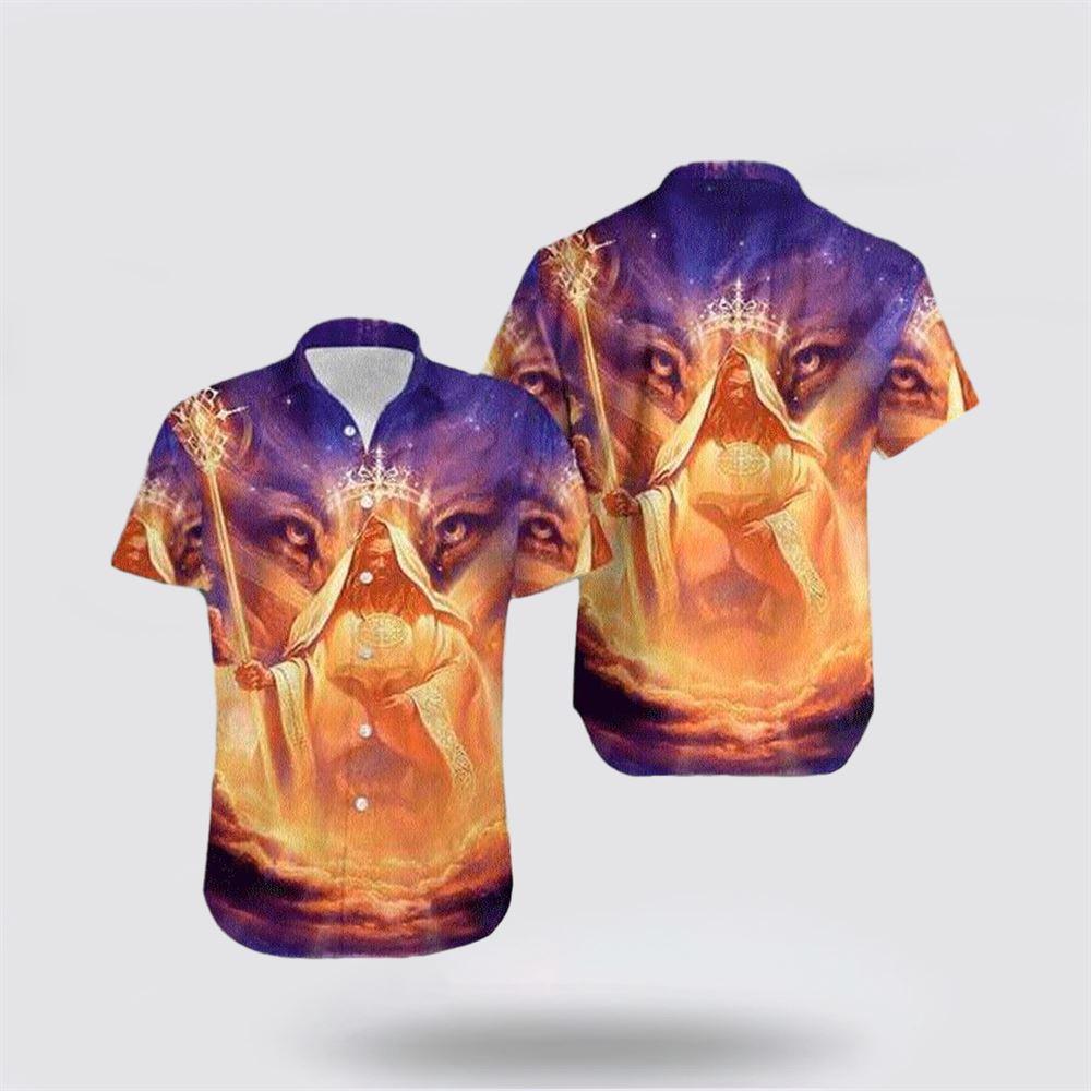 Jesus God Lion Hawaiian Shirt - Gifts For Christians