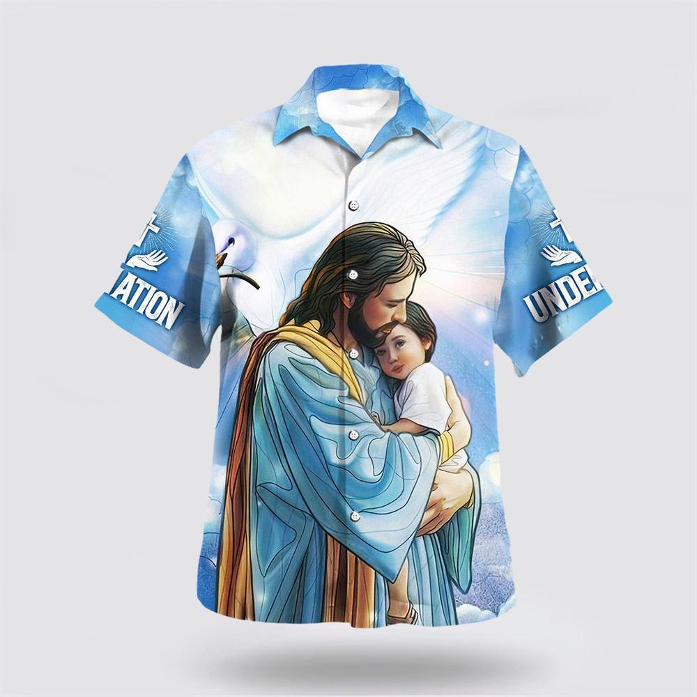 Jesus Hugging Child One Nation Under God Hawaiian Shirts - Gifts For Christians