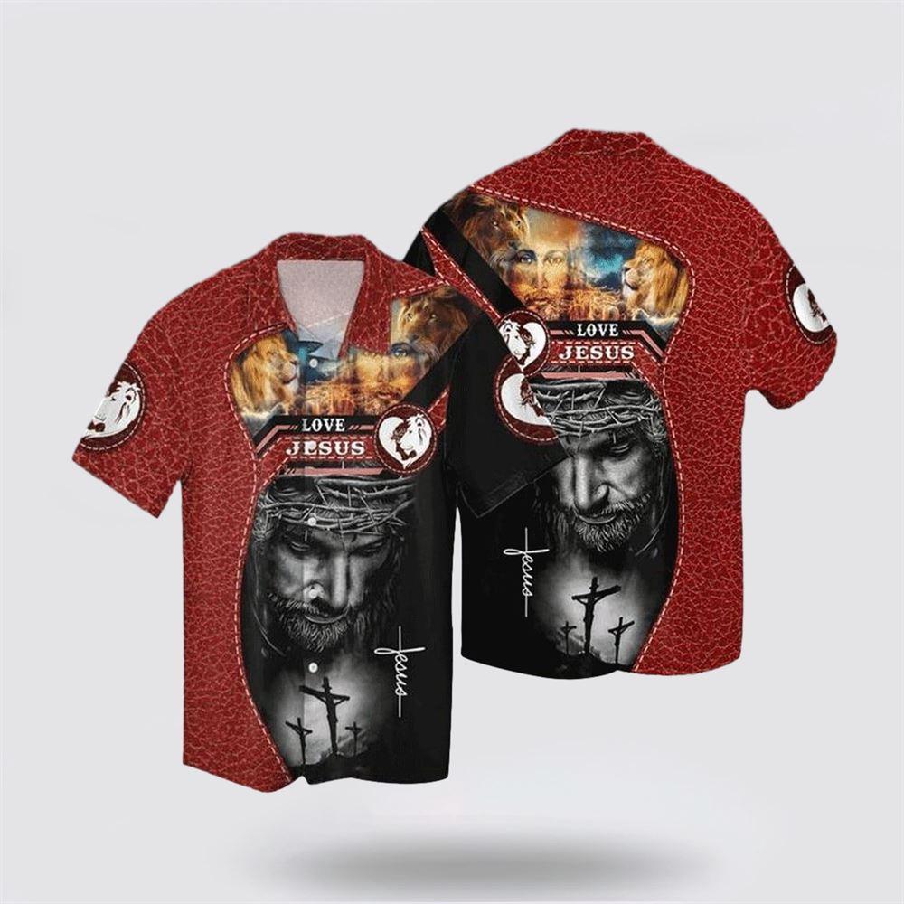 Jesus In Heart Red Christian Hawaiian Shirt - Gifts For Christians