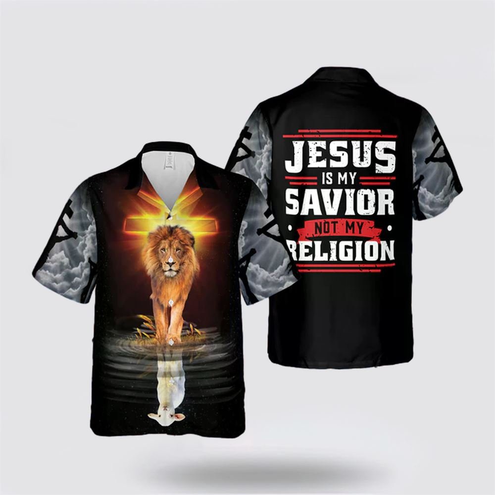 Jesus Is My Savior Jesus Lion And Lamb Of God Hawaiian Shirt - Gifts For Christians
