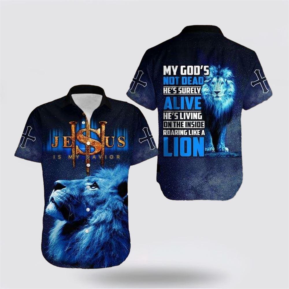 Jesus Is My Savior Lion Christian Hawaiian Shirts - Gifts For People Who Love Jesus