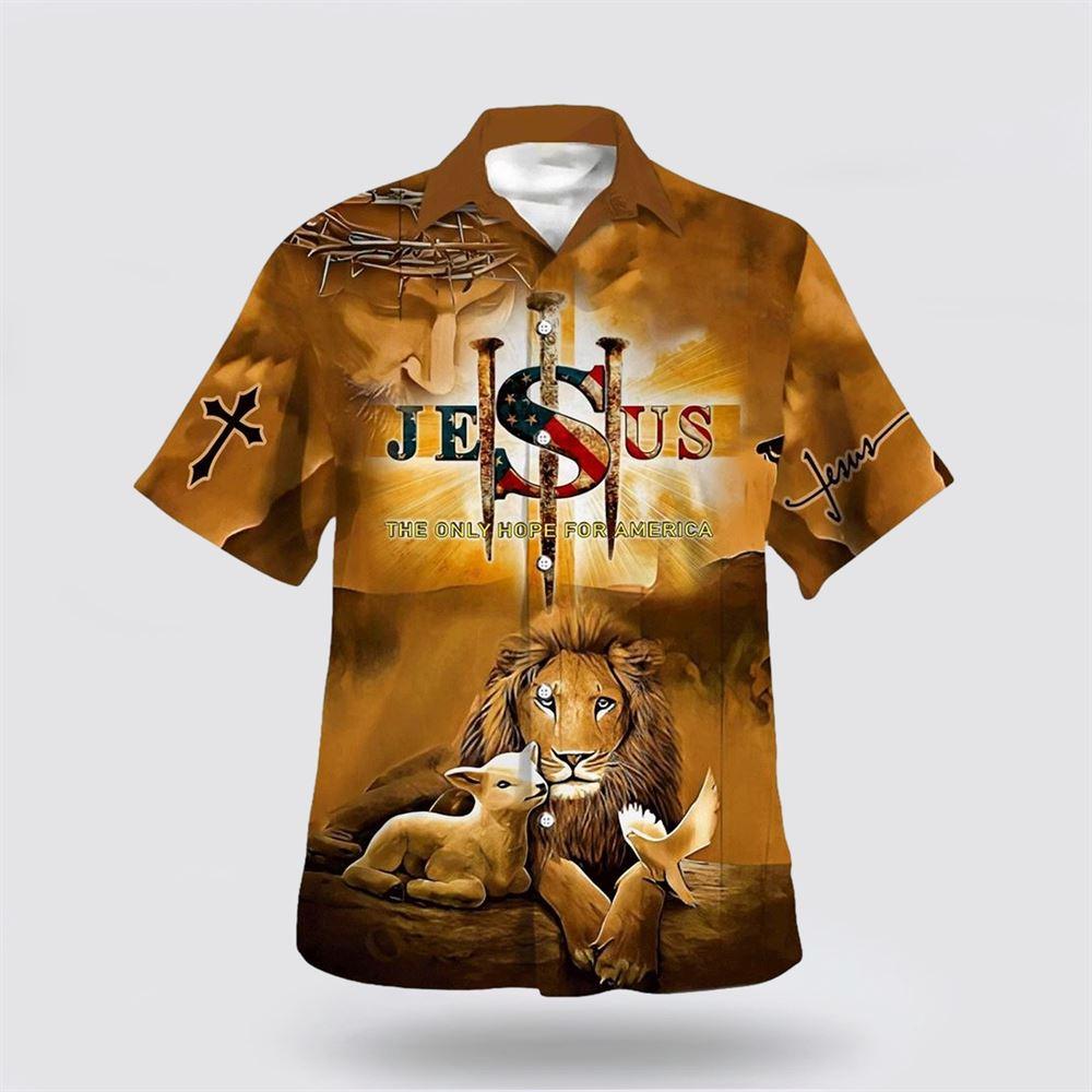 Jesus Lion And Lamb Hawaiian Shirts For Men - Gifts For People Who Love Jesus
