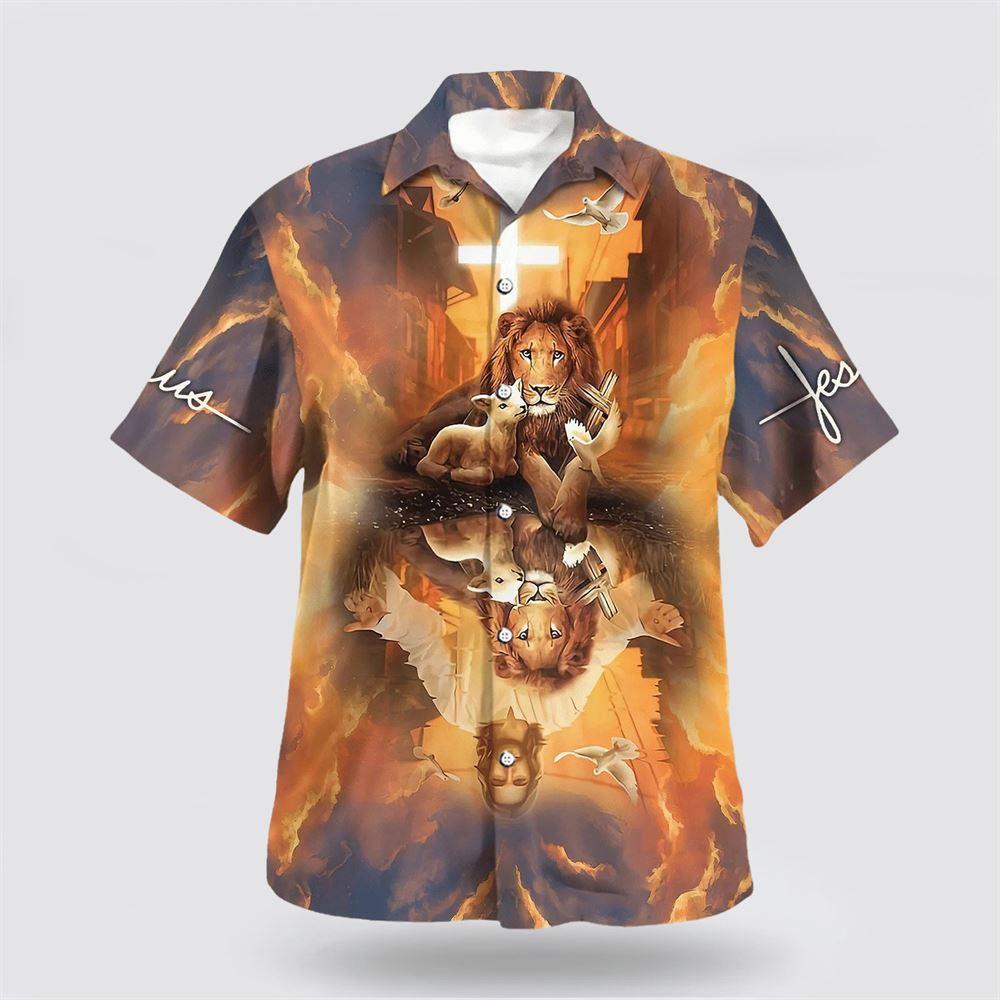 Jesus Lion King And Lamb Cross Hawaiian Shirts - Gifts For People Who Love Jesus