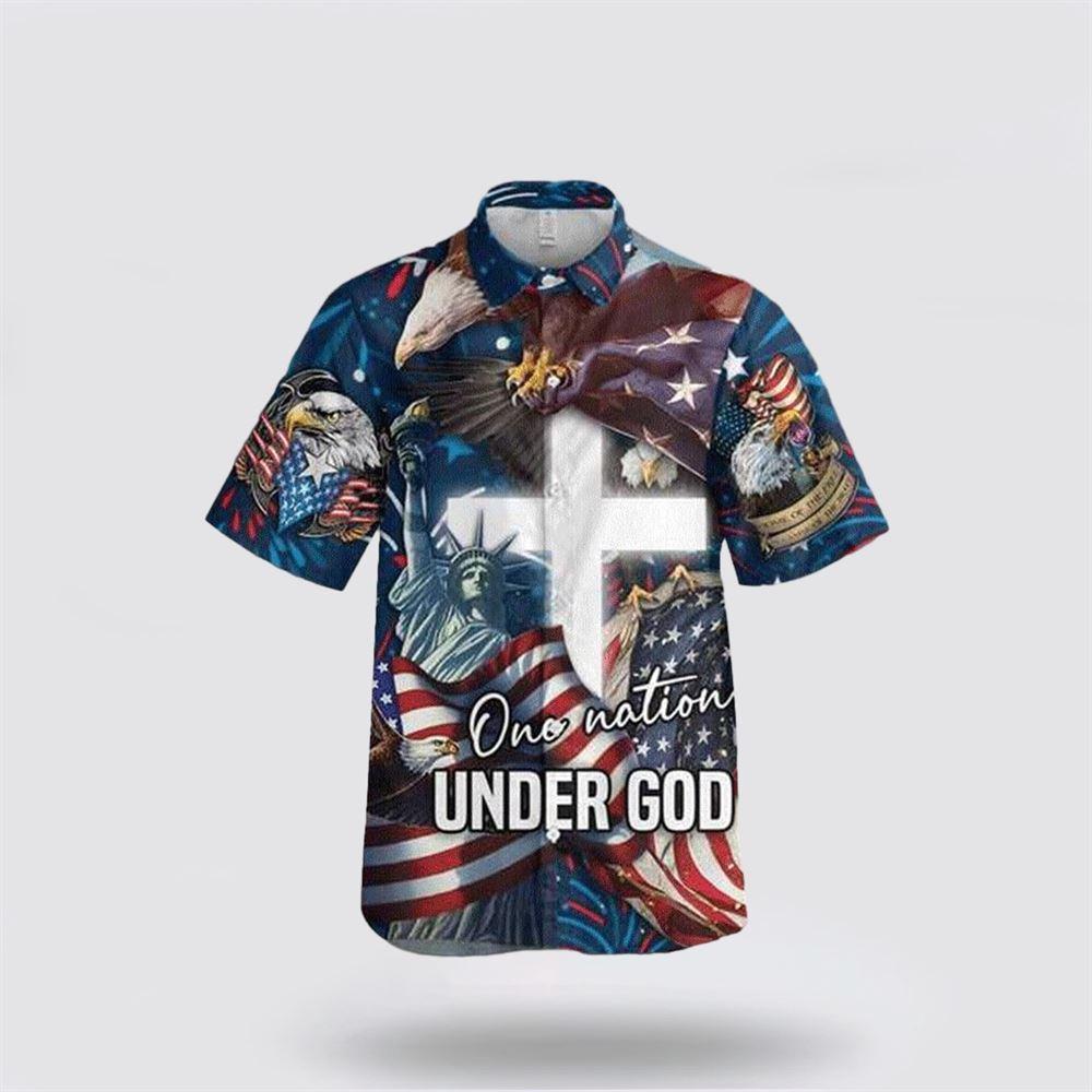 Jesus One Nation Under God Cross Hawaiian Shirt - Gifts For People Who Love Jesus