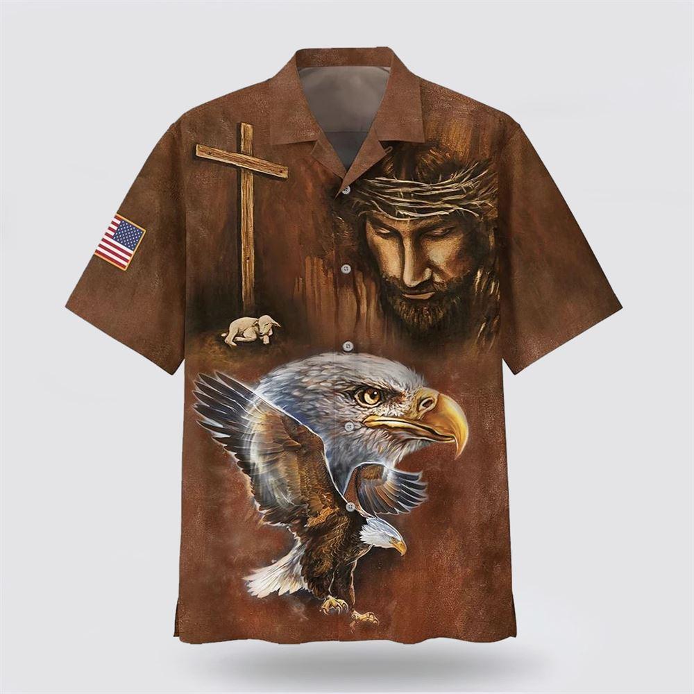 Jesus Patriotic Eagle Hawaiian Shirts - Gifts For Jesus Lovers