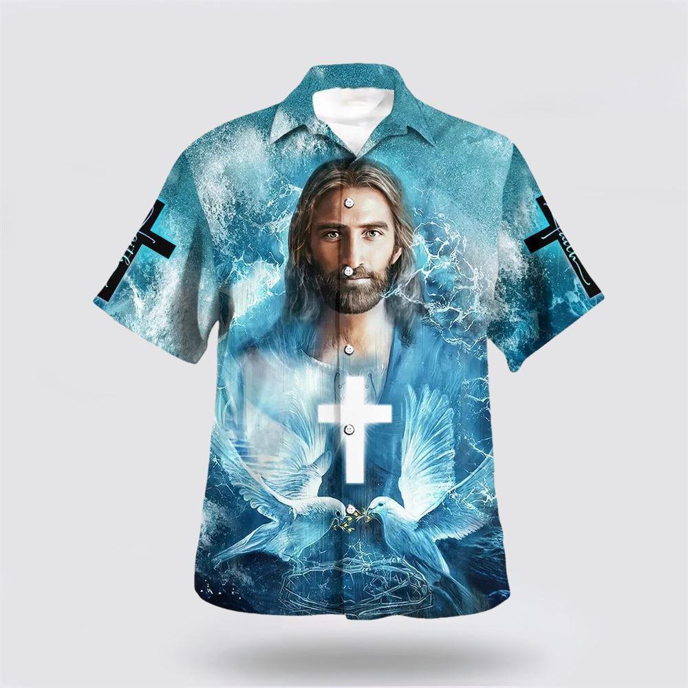 Jesus Pigeon Cross Hawaiian Shirts - Gifts For Jesus Lovers