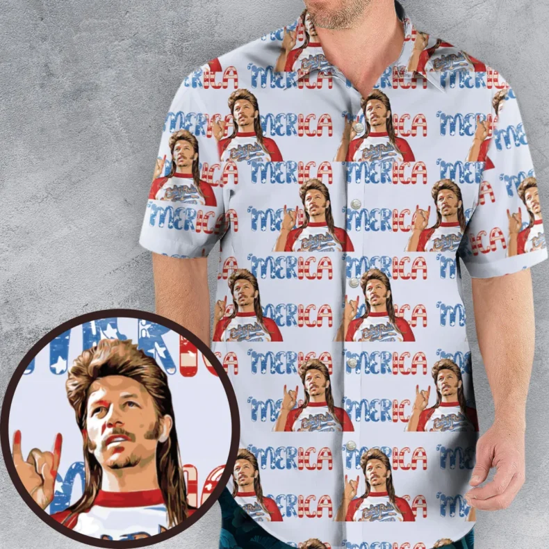 Joe Dirt 'Merica 4th Of July Pattern Hawaiian Shirt