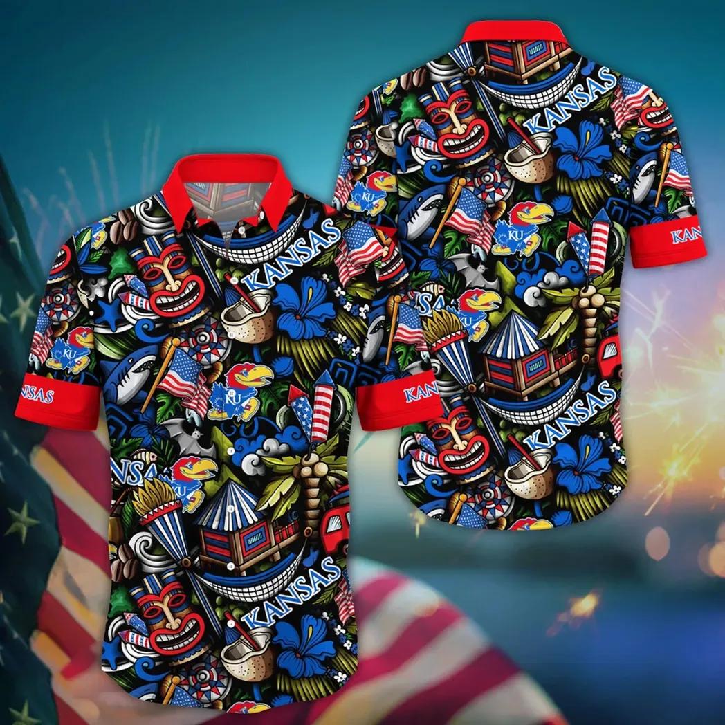 Kansas Jayhawks NCAA Flower Aloha Hawaiian Shirt 14, NCAA Hawaiian Shirt