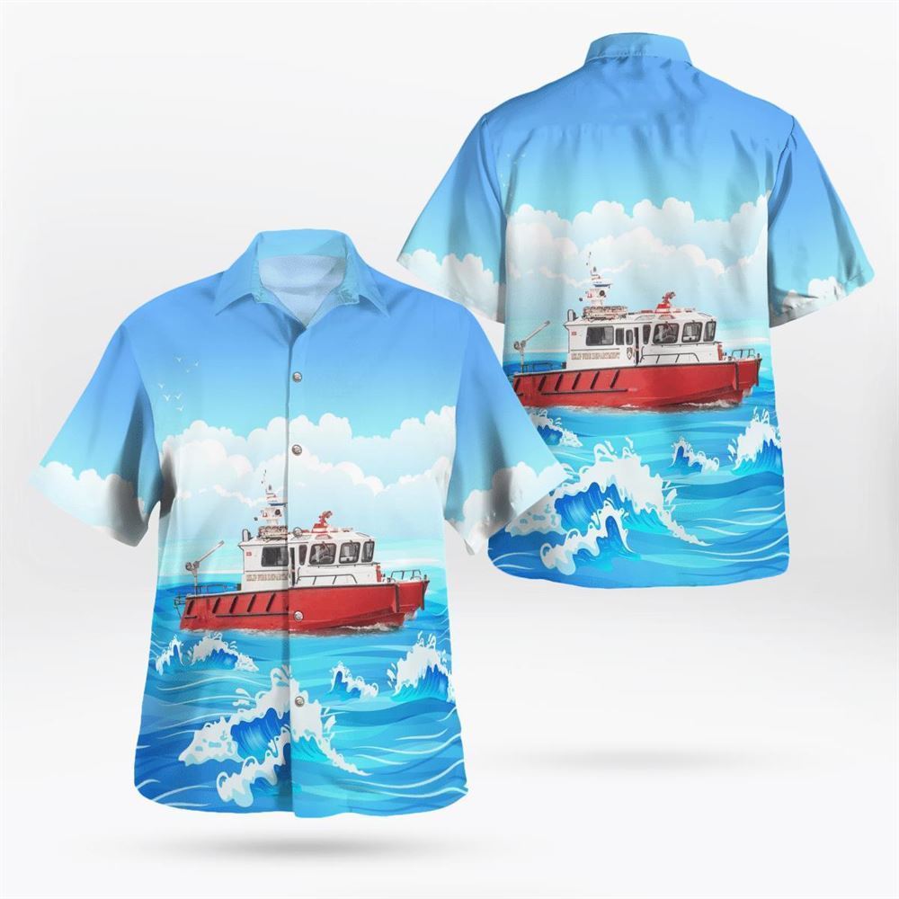Kenmore, Erie County, NY, Kenmore Volunteer Fire Department Hawaiian Shirt - Beachwear Gift For Firefighters In Kenmore, NY