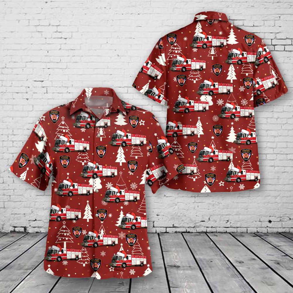 Lake Jackson, Texas, Lake Jackson Volunteer Fire Department Christmas Hawaiian Shirt, Texas Hawaii Shirt, Texas Shirt