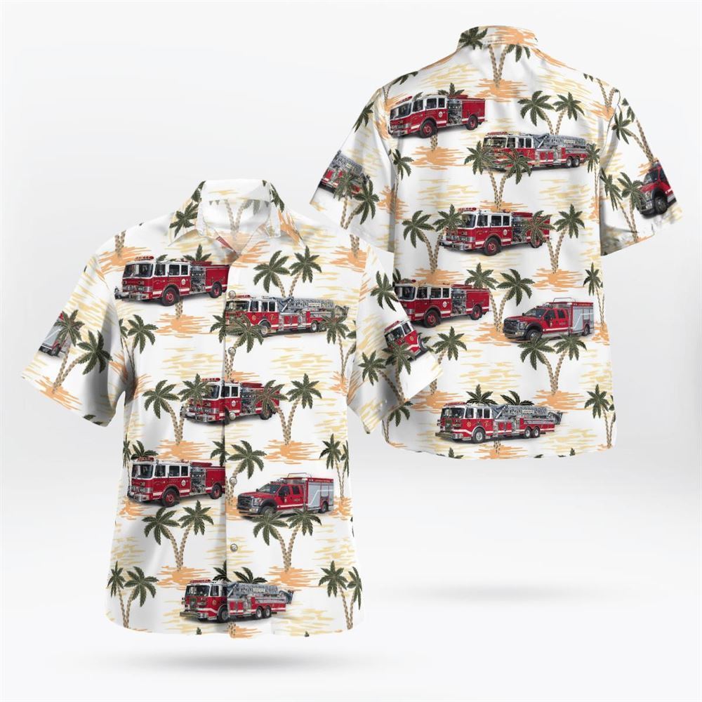 Larchmont, NY, Larchmont Fire Department Hawaiian Shirt - Gifts For Firefighters In Larchmont, NY