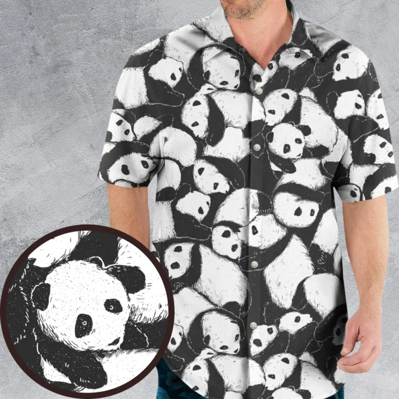 Lazy Day Panda Pattern Hawaiian Shirt