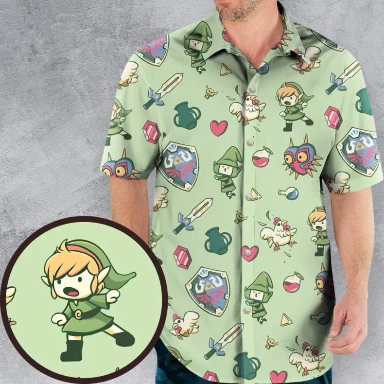 Let's Roll Link The Legend of Zelda Hawaiian Shirt