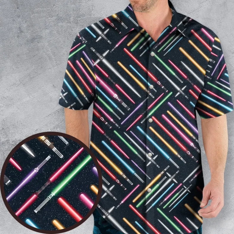 Lightsabers Star Wars Pattern Hawaiian Shirt
