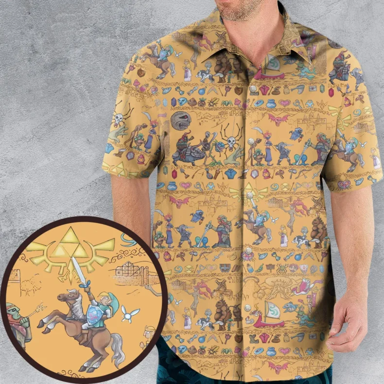 Link's Journey Tapestry The Legend Of Zelda Hawaiian Shirt