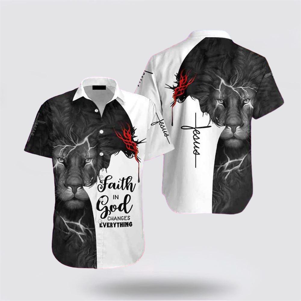 Lion Jesus Faith In God Hawaiian Shirt - Gifts For Jesus Lovers