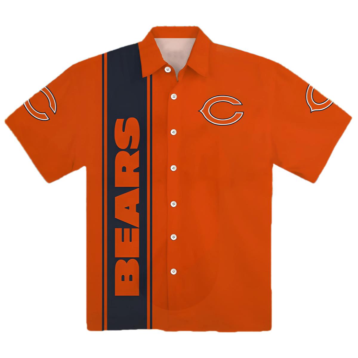Logo Chicago Bears Hawaiian Shirt Red