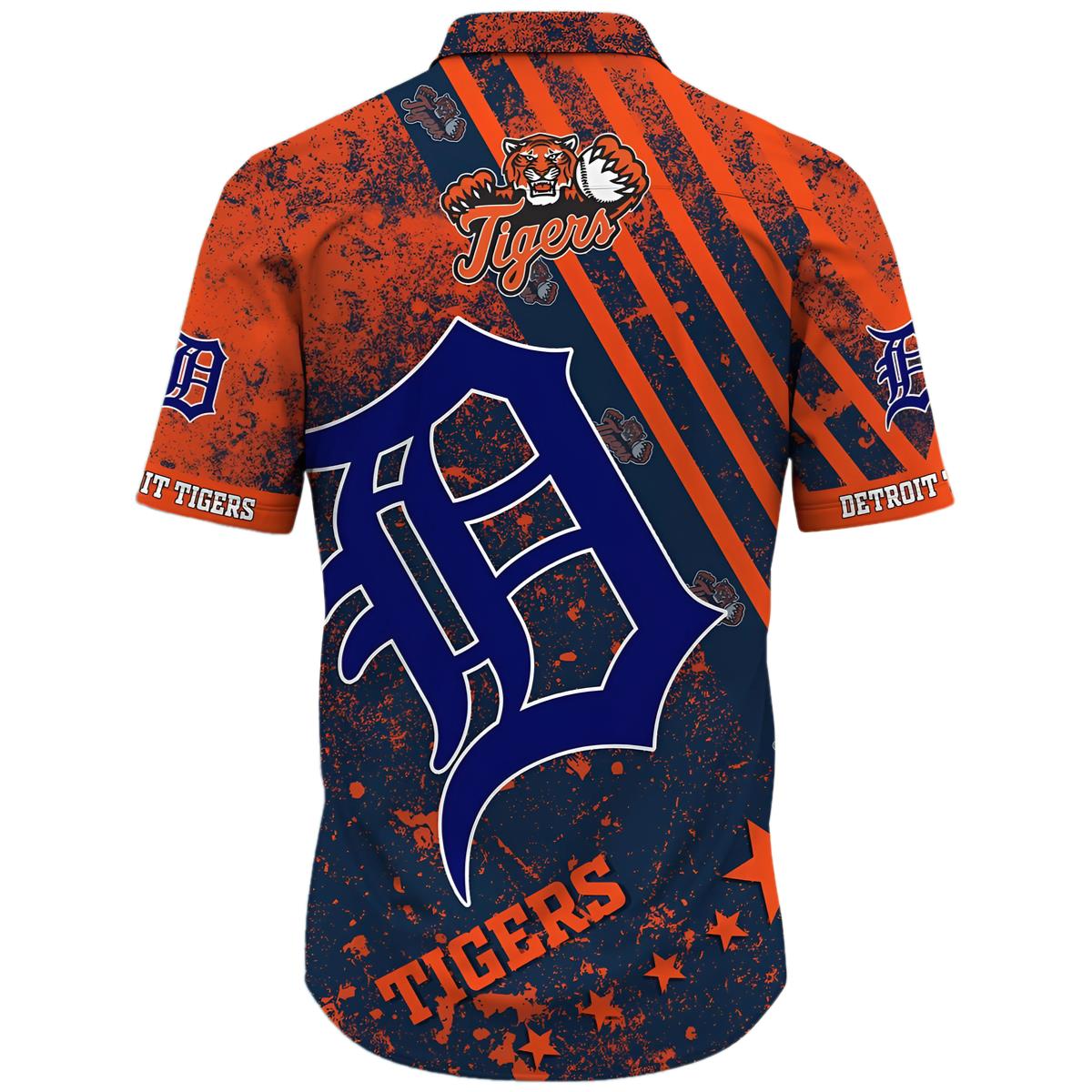 Logo Detroit Tigers Hawaiian Shirt Customizable