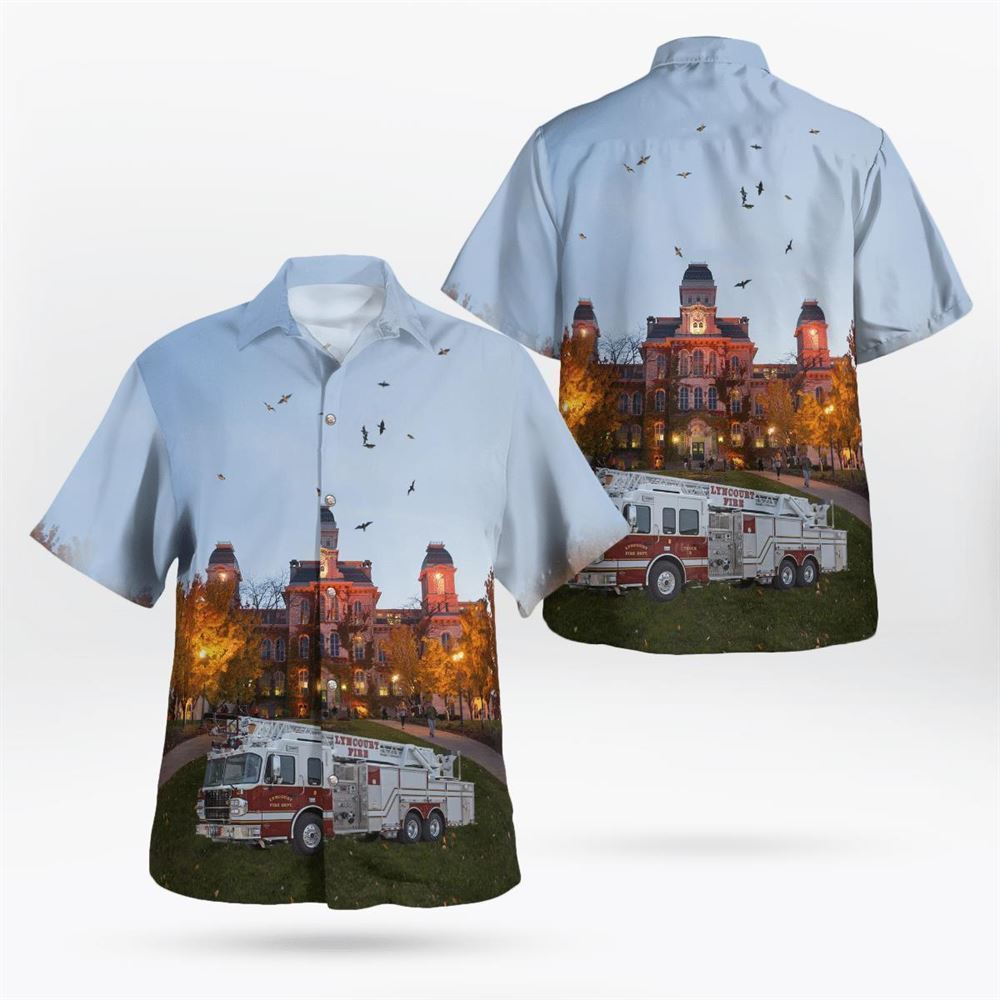 Lyncourt Fire Department, Syracuse, NY Hawaiian Shirt - Gifts For Firefighters In Lyncourt, NY
