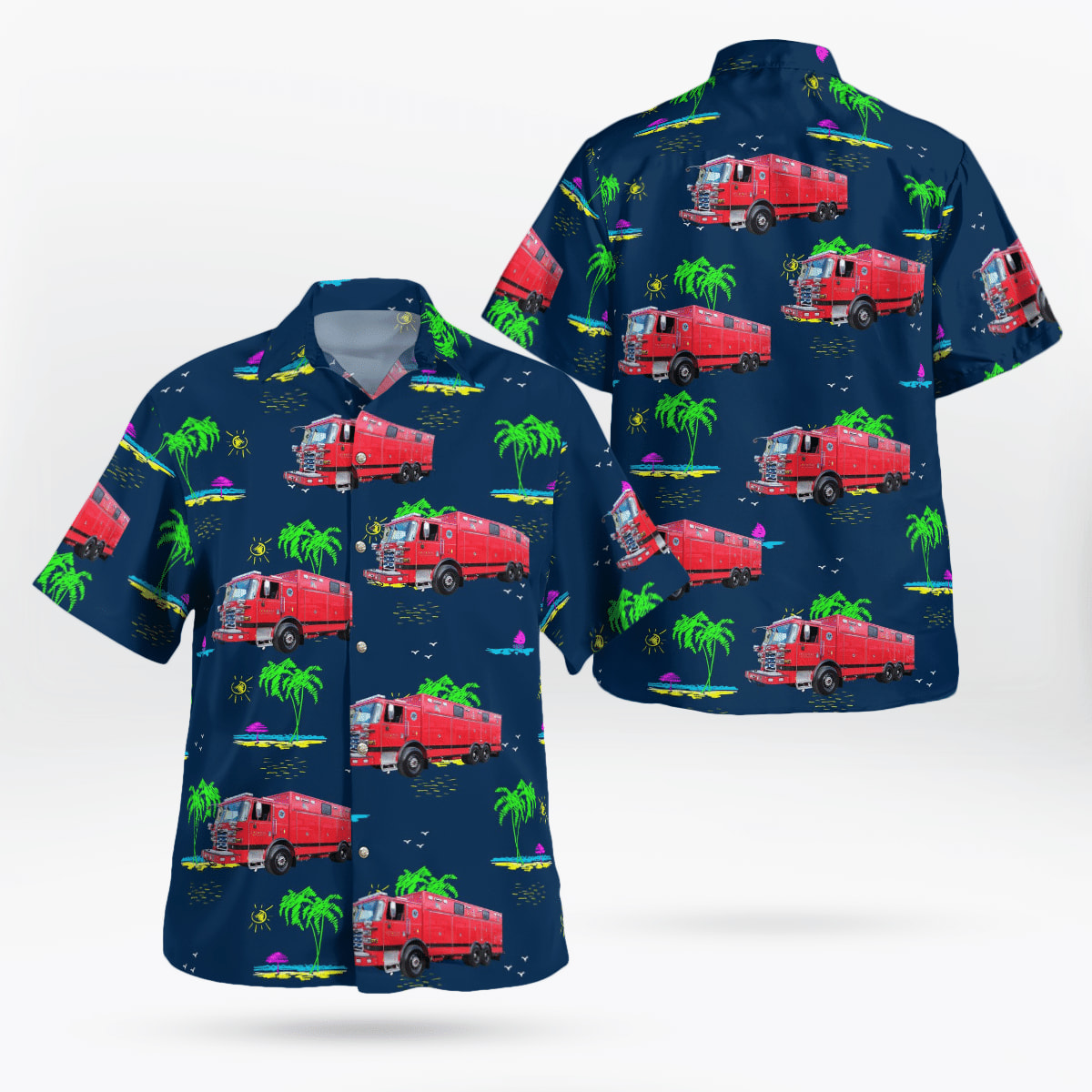 Mahwah, NJ, Mahwah Fire Department Hawaiian Shirt - Gifts For Firefighters In Mahwah, NJ