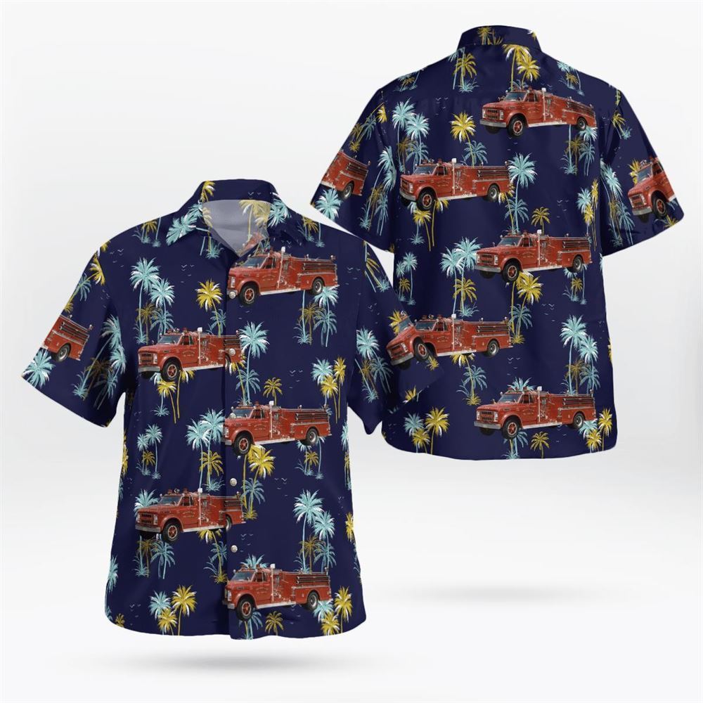 Mays Landing, NJ, Belcoville Volunteer Fire Company Engine F-1892 1970 GMC 5000 Great Eastern Pumper Hawaiian Shirt - Gifts For Firefighters