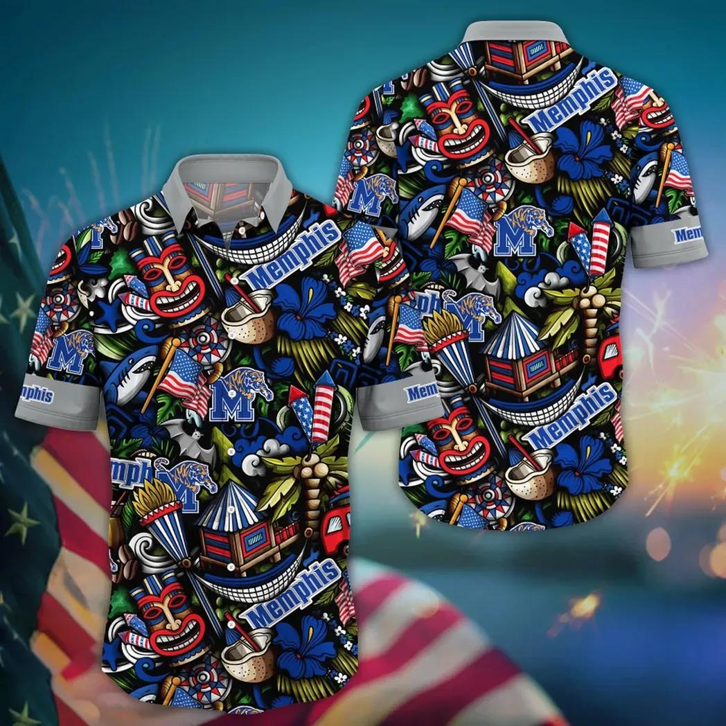 Memphis Tigers NCAA Flower Aloha Hawaiian Shirt 12, NCAA Hawaiian Shirt