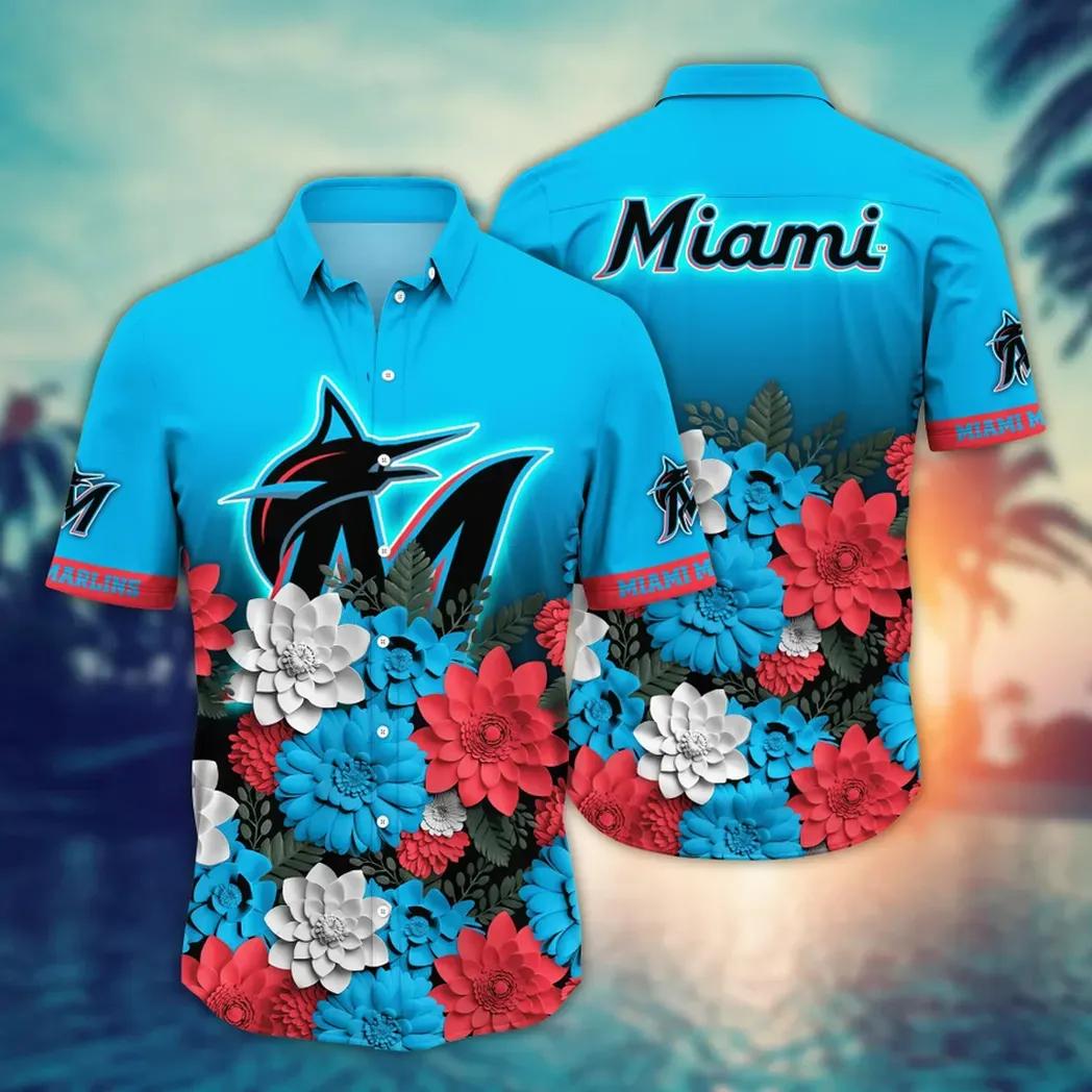 Miami Marlins MLB Flower Aloha Hawaiian Shirt 15, MLB Hawaiian Shirt