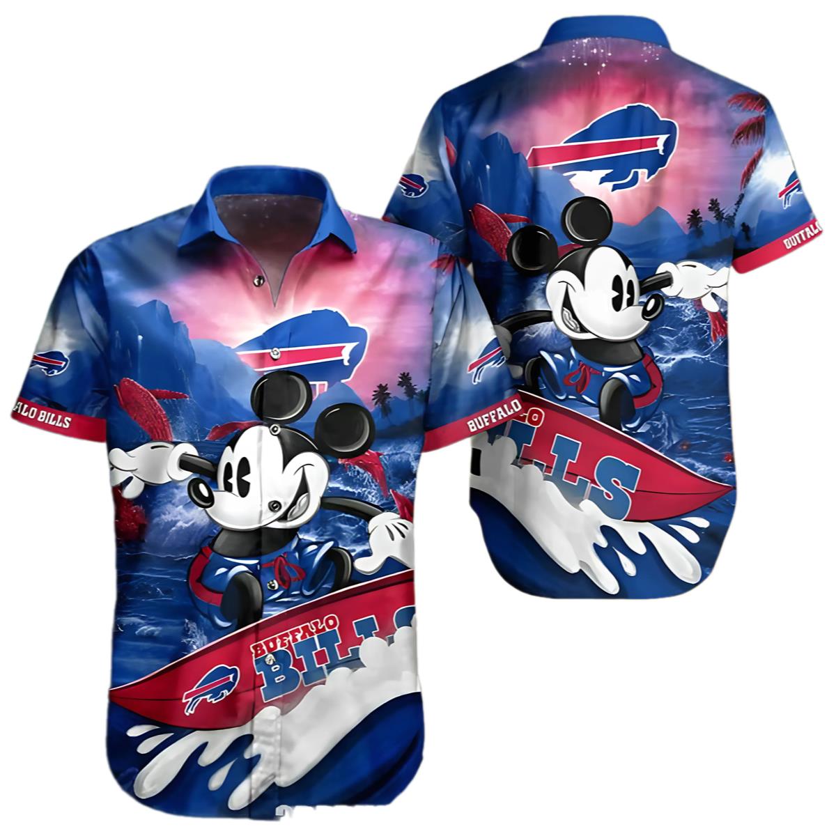 Mickey Mouse And Buffalo Bills Hawaiian Shirt