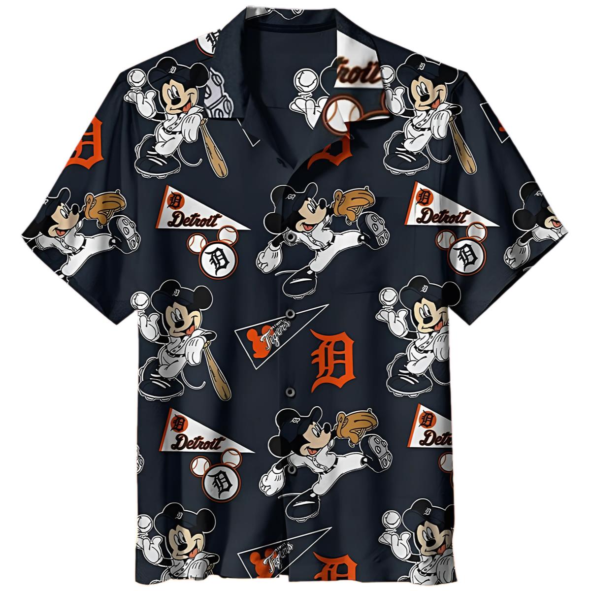 Mickey Mouse Detroit Tigers Aloha Shirt