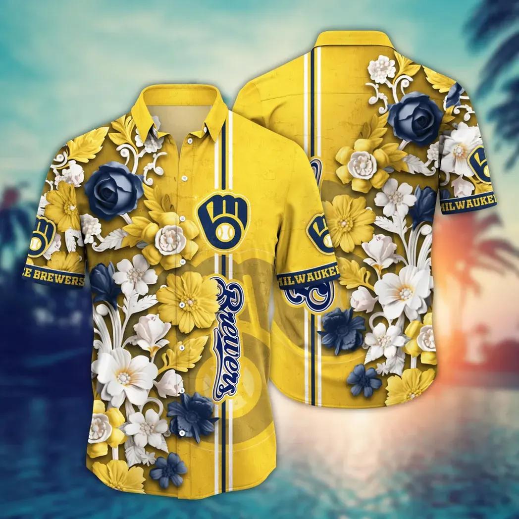 Milwaukee Brewers MLB Flower Aloha Hawaiian Shirt 11, MLB Hawaiian Shirt