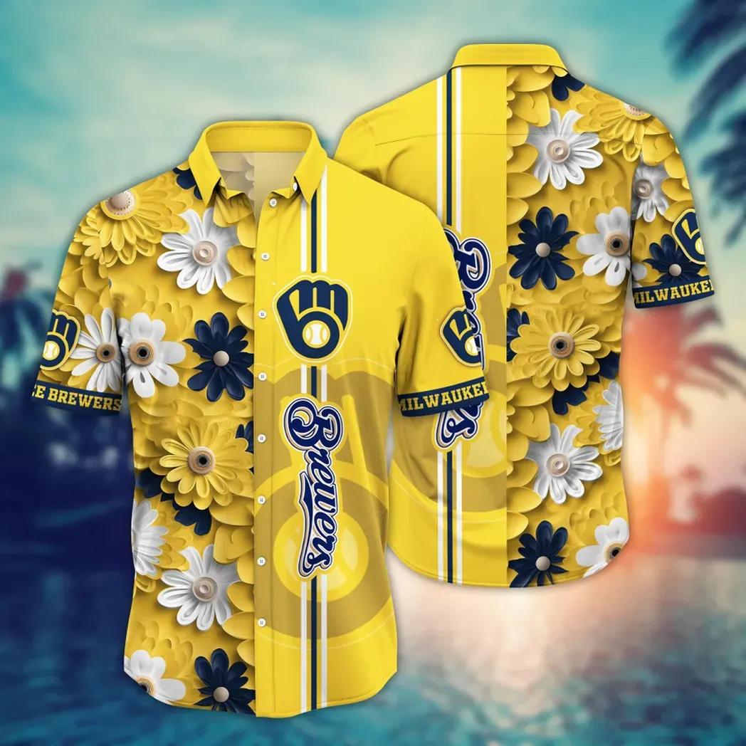 Milwaukee Brewers MLB Flower Aloha Hawaiian Shirt 18, MLB Hawaiian Shirt