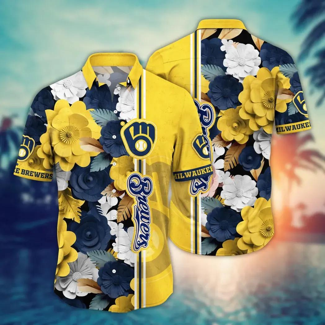 Milwaukee Brewers MLB Flower Aloha Hawaiian Shirt 19, MLB Hawaiian Shirt