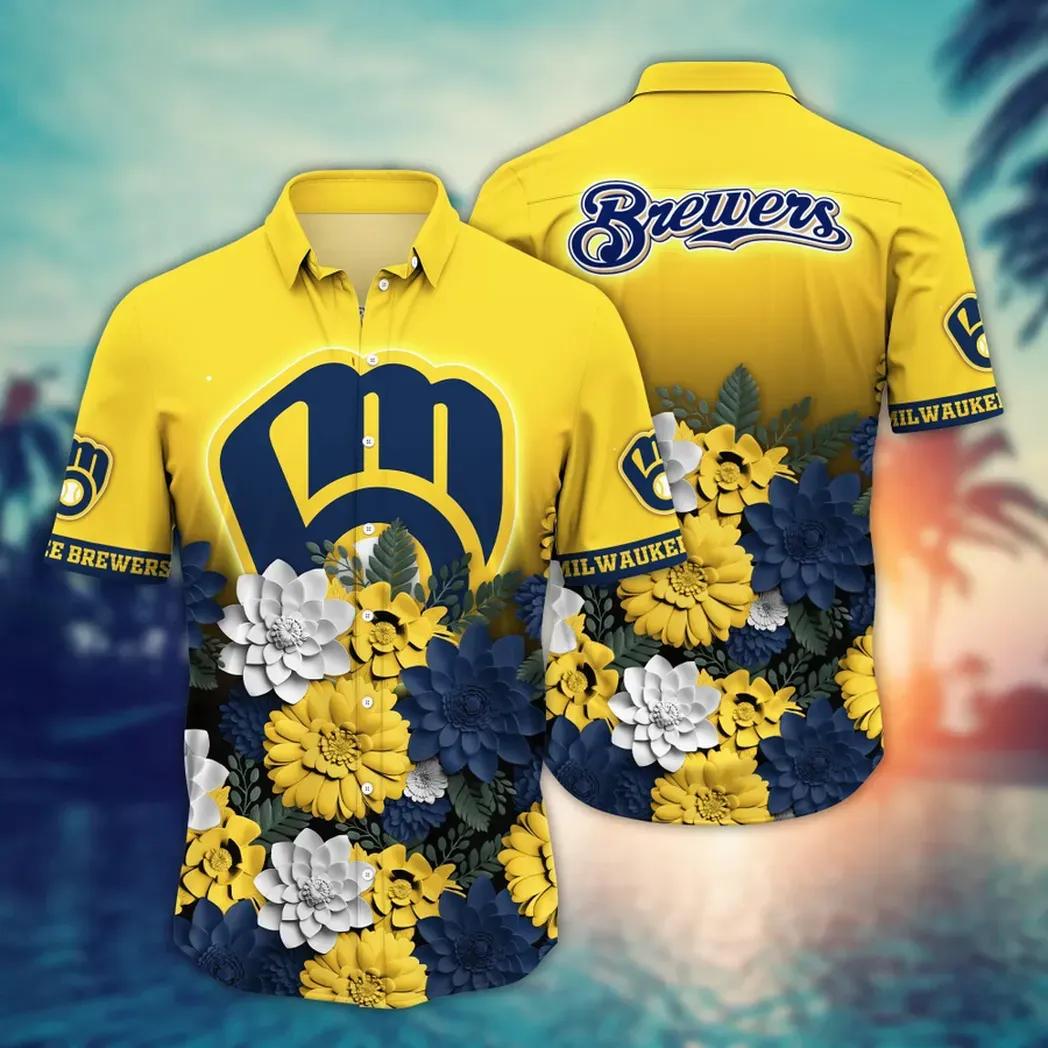 Milwaukee Brewers MLB Flower Aloha Hawaiian Shirt 20, MLB Hawaiian Shirt