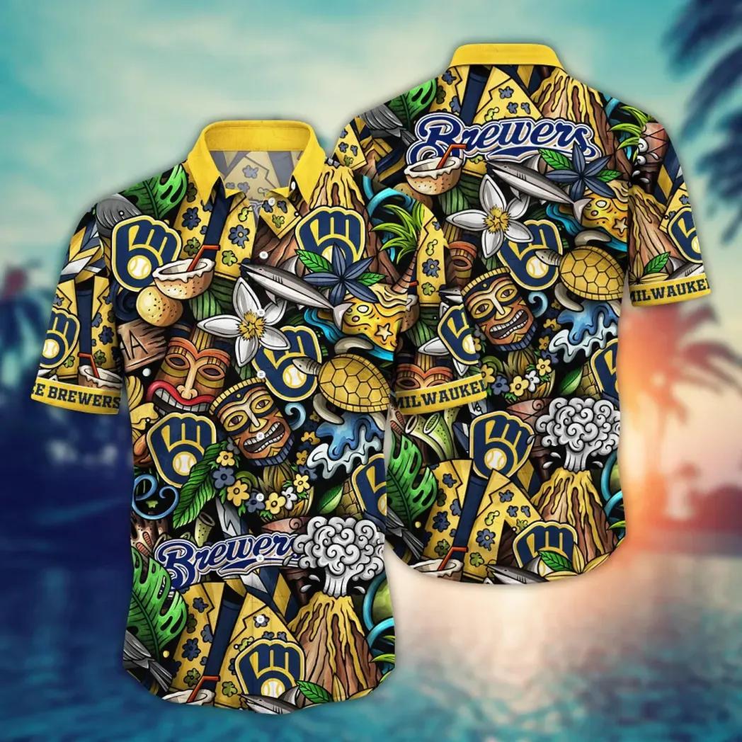 Milwaukee Brewers MLB Flower Aloha Hawaiian Shirt 4, MLB Hawaiian Shirt