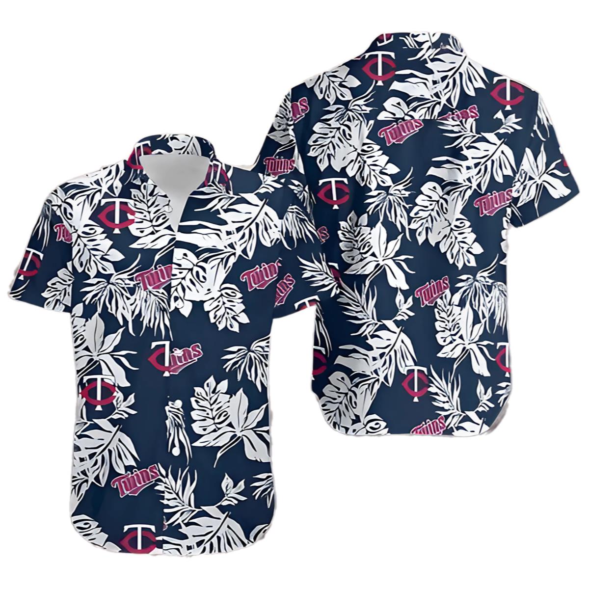 Minnesota Twins Baseball Floral Aloha Hawaiian Shirt Summer Vacation