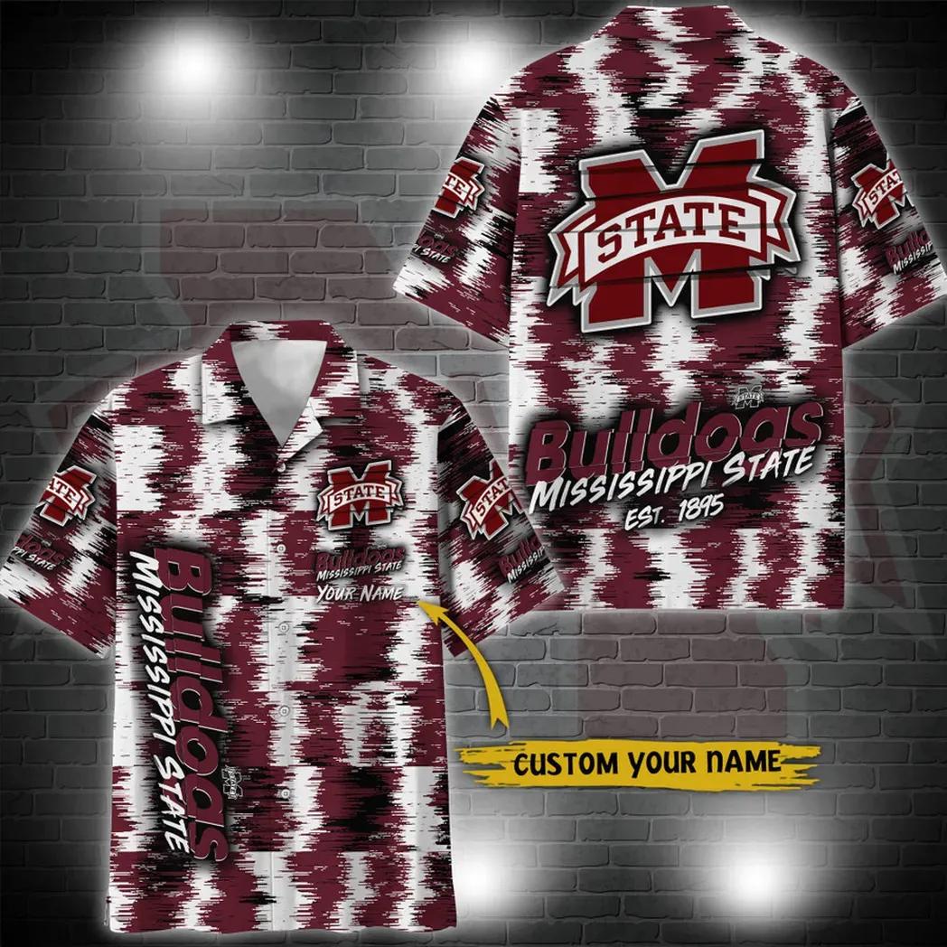 Mississippi State Bulldogs Aloha Hawaiian Shirt Custom Your Name, NCAA Hawaiian Shirt